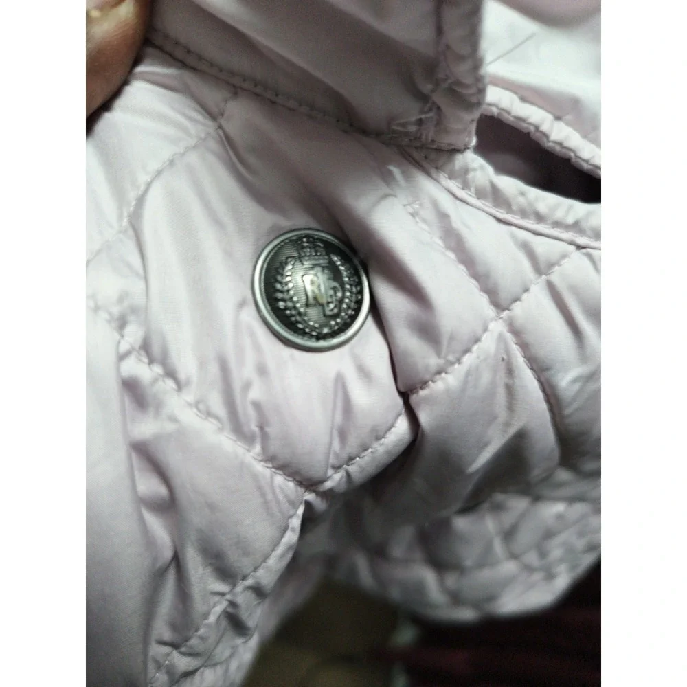 Ralph Lauren Baby Girls Plain Weave Quilted Jacket Pink Pockets Size 24 Months
